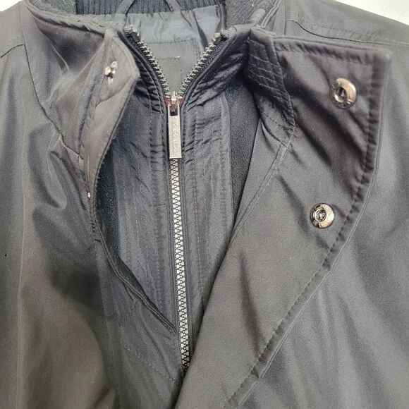 London Fog Black Water Resistant Insulated Zip Snap Closure Jacket Size Large - Picture 10 of 11
